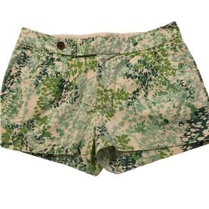 Martin & OSA Size Green & White Size 6 Short Shorts Zipper and Faux Belt Button